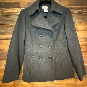 Covington Gray Peacoat with Wide Lapels and Tailored Fit
